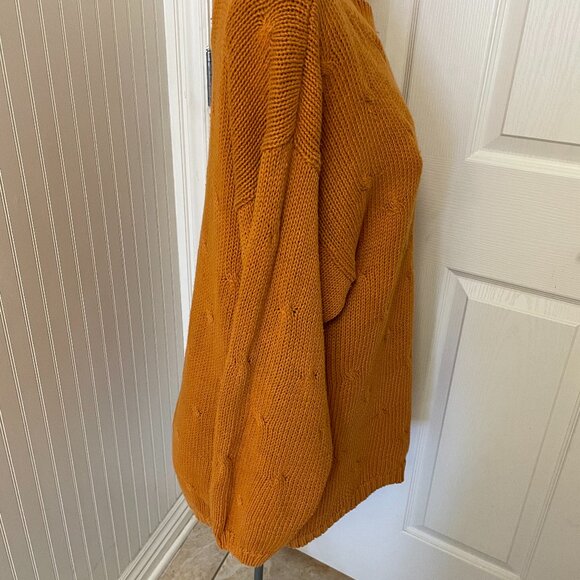 VTG BURNT ORANGE RAMIE AND COTTON LONG SWEATER SIZE M BY CHRISTIE & JILL - Picture 3 of 9